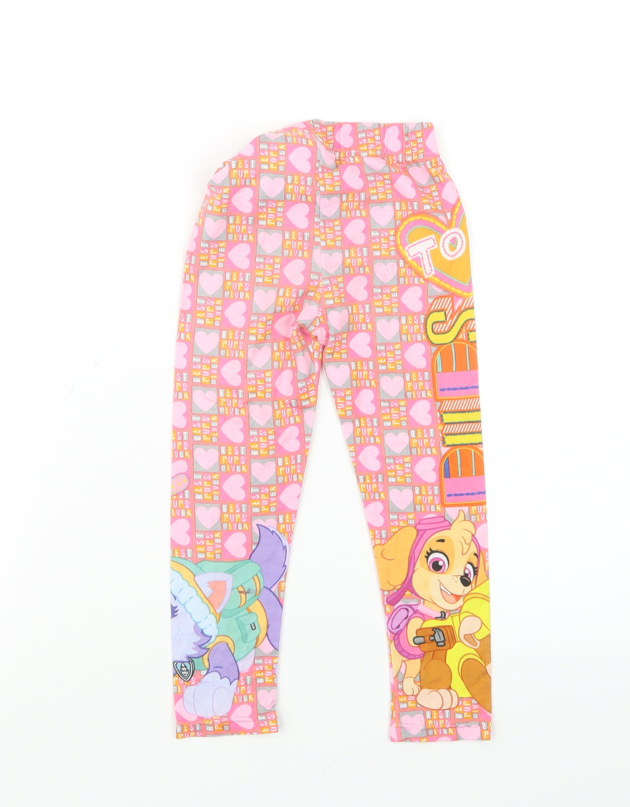 Nickelodeon Girls Pink Geometric  Carrot Trousers Size 2-3 Years - Paw Patrol