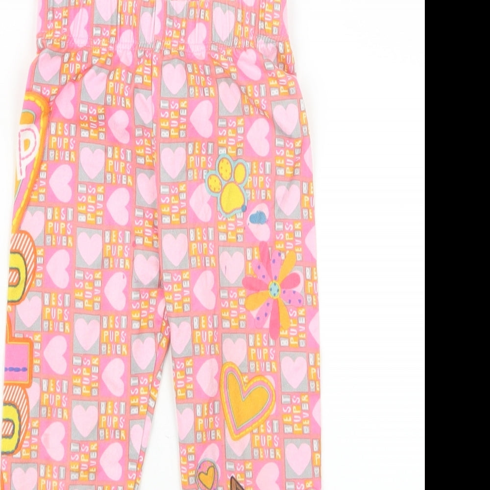Nickelodeon Girls Pink Geometric  Carrot Trousers Size 2-3 Years - Paw Patrol