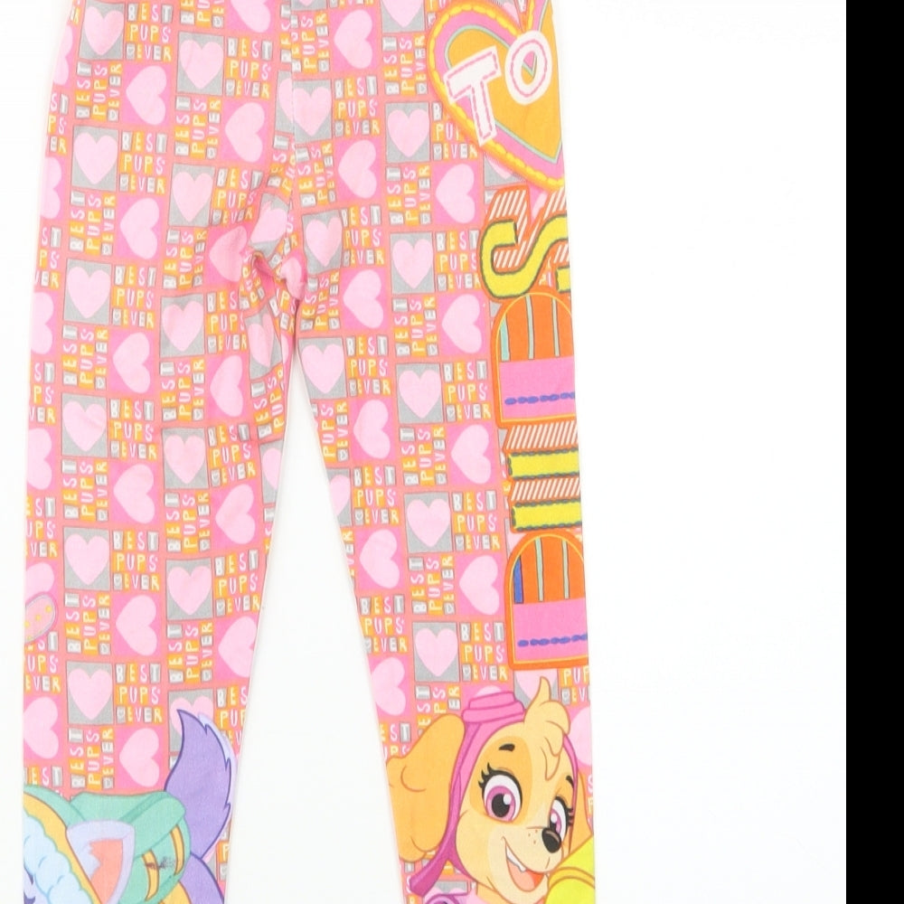 Nickelodeon Girls Pink Geometric  Carrot Trousers Size 2-3 Years - Paw Patrol