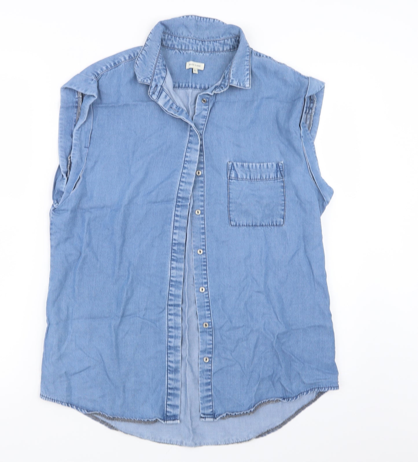 River Island Womens Blue   Basic Button-Up Size 10