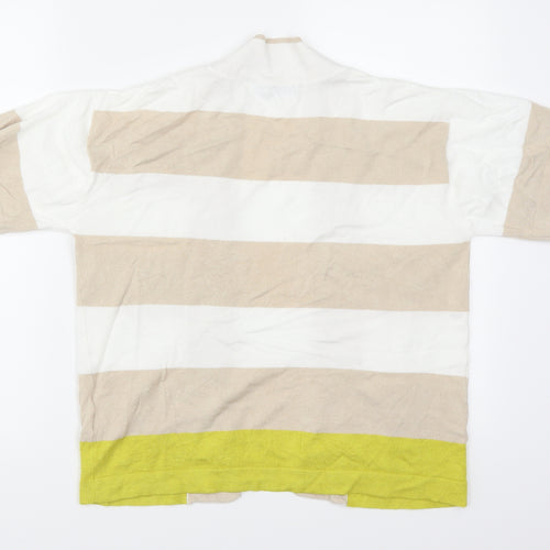 TU Womens Beige Striped  Cardigan Jumper Size 12  - Yellow