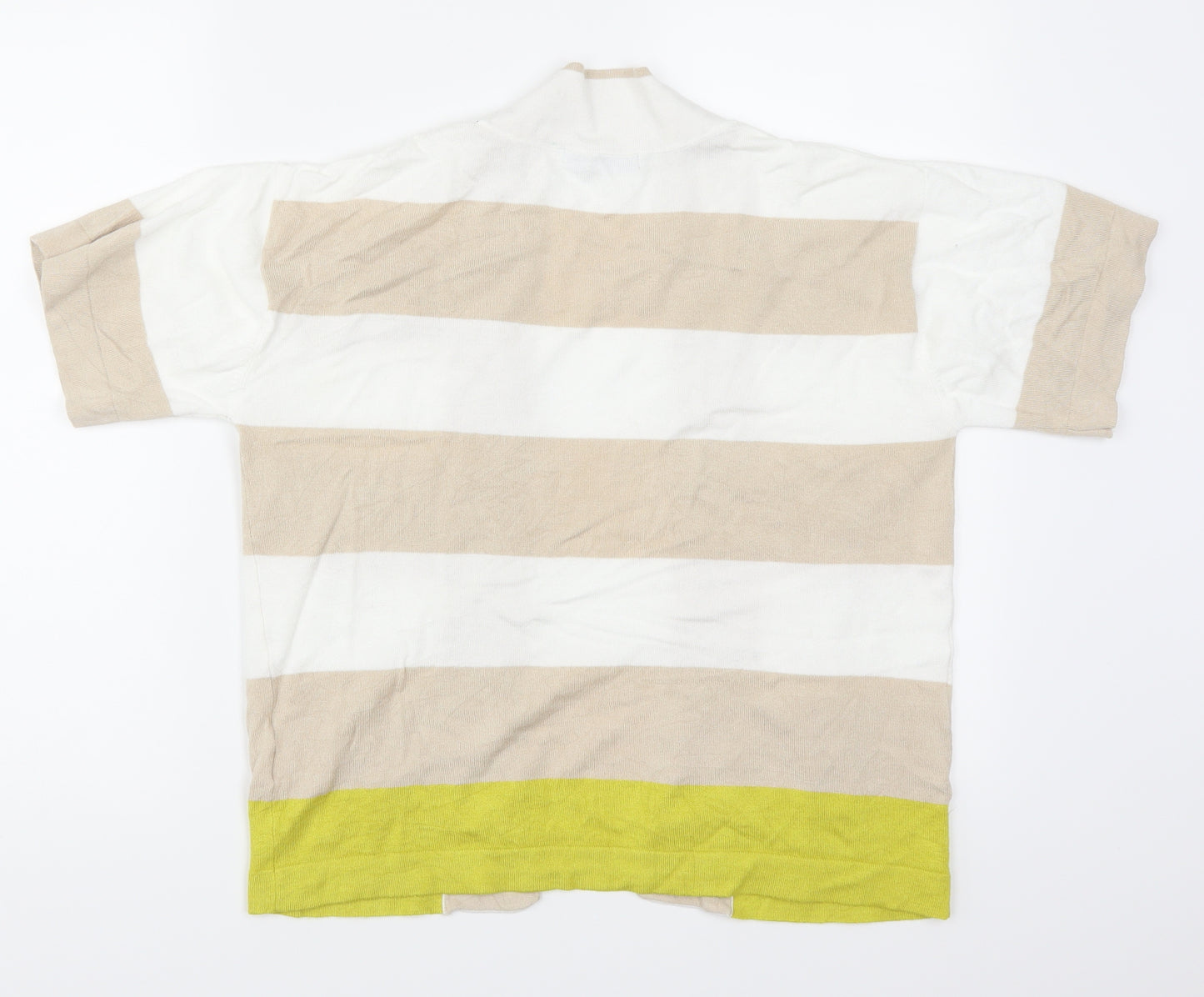 TU Womens Beige Striped  Cardigan Jumper Size 12  - Yellow