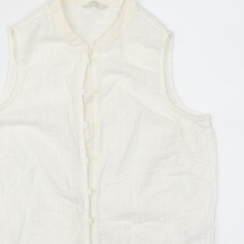 Marks and Spencer Womens White   Basic Button-Up Size 16
