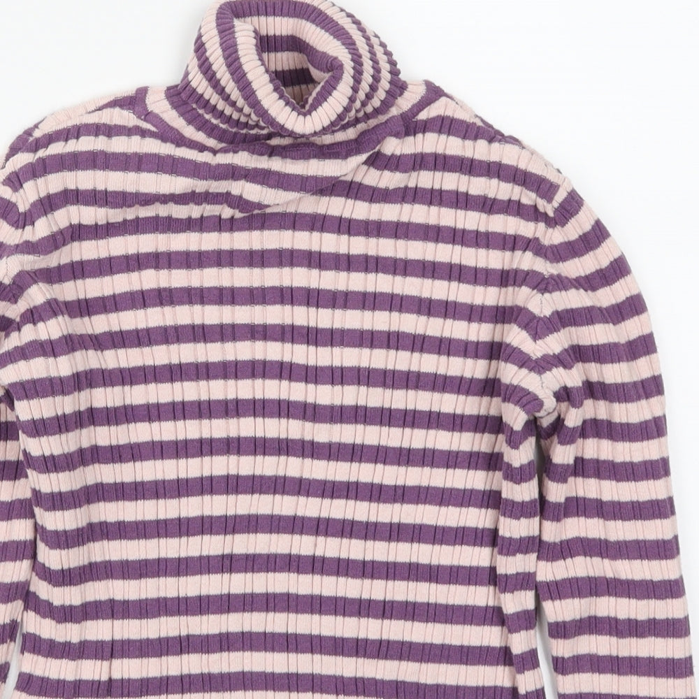 Nutmeg Girls Purple Striped  Pullover Jumper Size 11-12 Years  - Pink