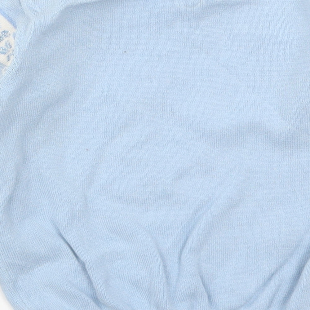 George Girls Blue Geometric  Pullover Jumper Size 2-3 Years  - Elsa Frozen
