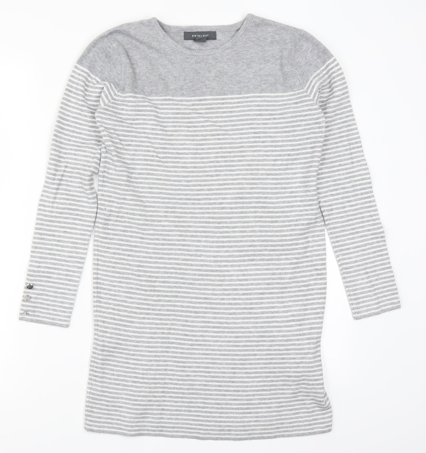 Primark Womens Grey Striped  Jumper Dress  Size 10