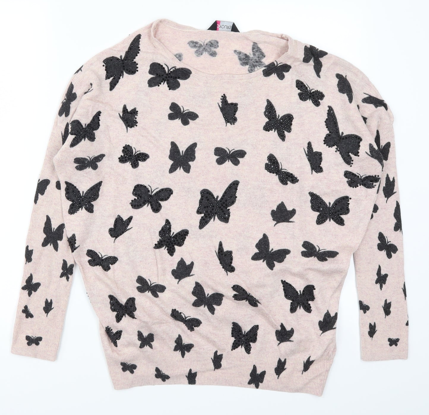 Yours Womens Pink   Pullover Jumper Size 16  - Butterflies