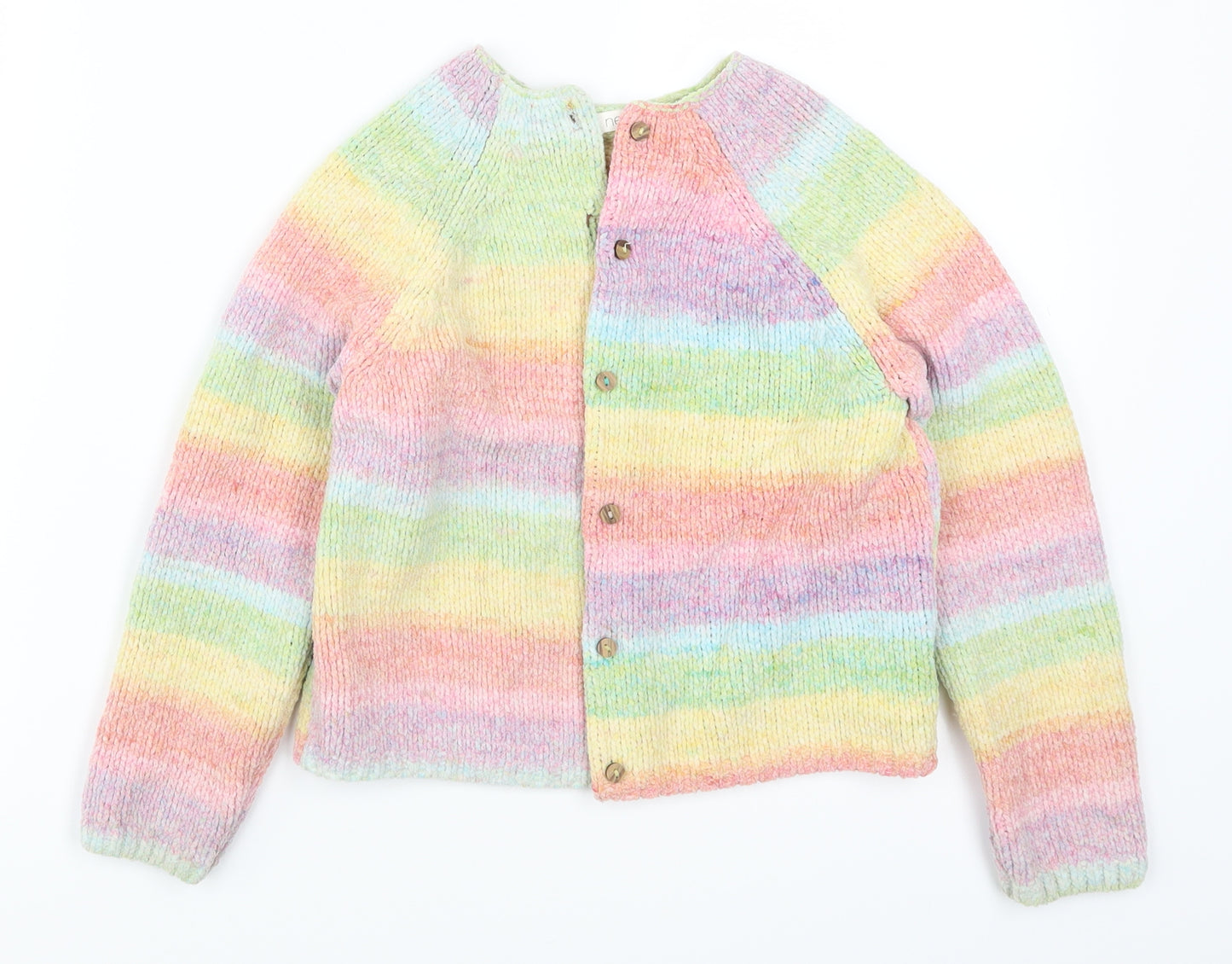 NEXT Girls Multicoloured Striped  Cardigan Jumper Size 5-6 Years