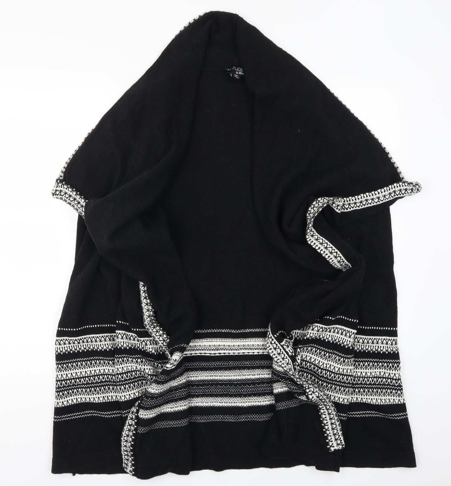 Renee Womens Black Geometric  Cardigan Jumper Size 2XL