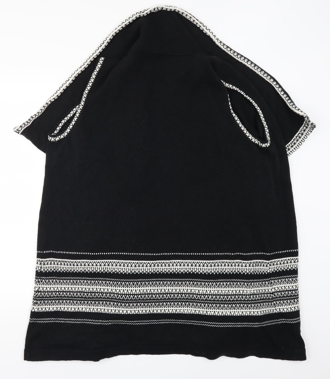 Renee Womens Black Geometric  Cardigan Jumper Size 2XL