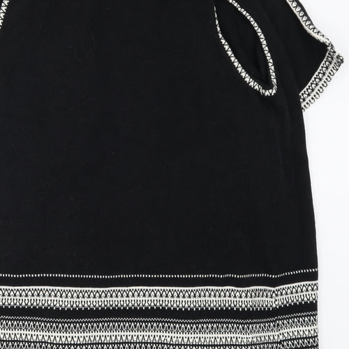 Renee Womens Black Geometric  Cardigan Jumper Size 2XL