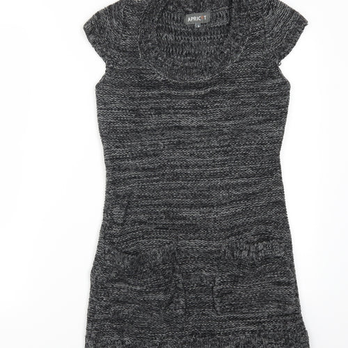 Apricot Womens Grey  Knit Jumper Dress  Size S