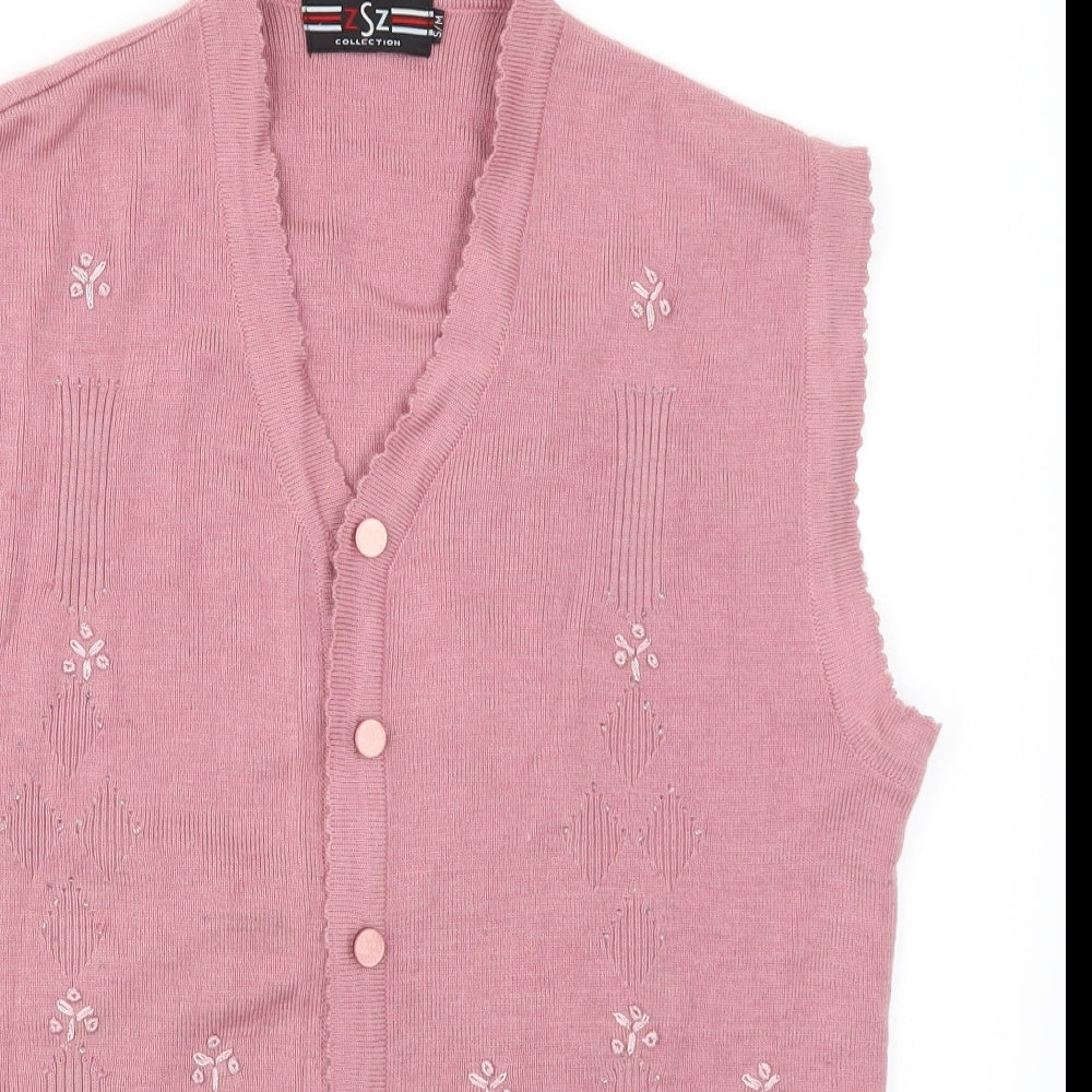 ZSZ Womens Pink   Cardigan Jumper Size S