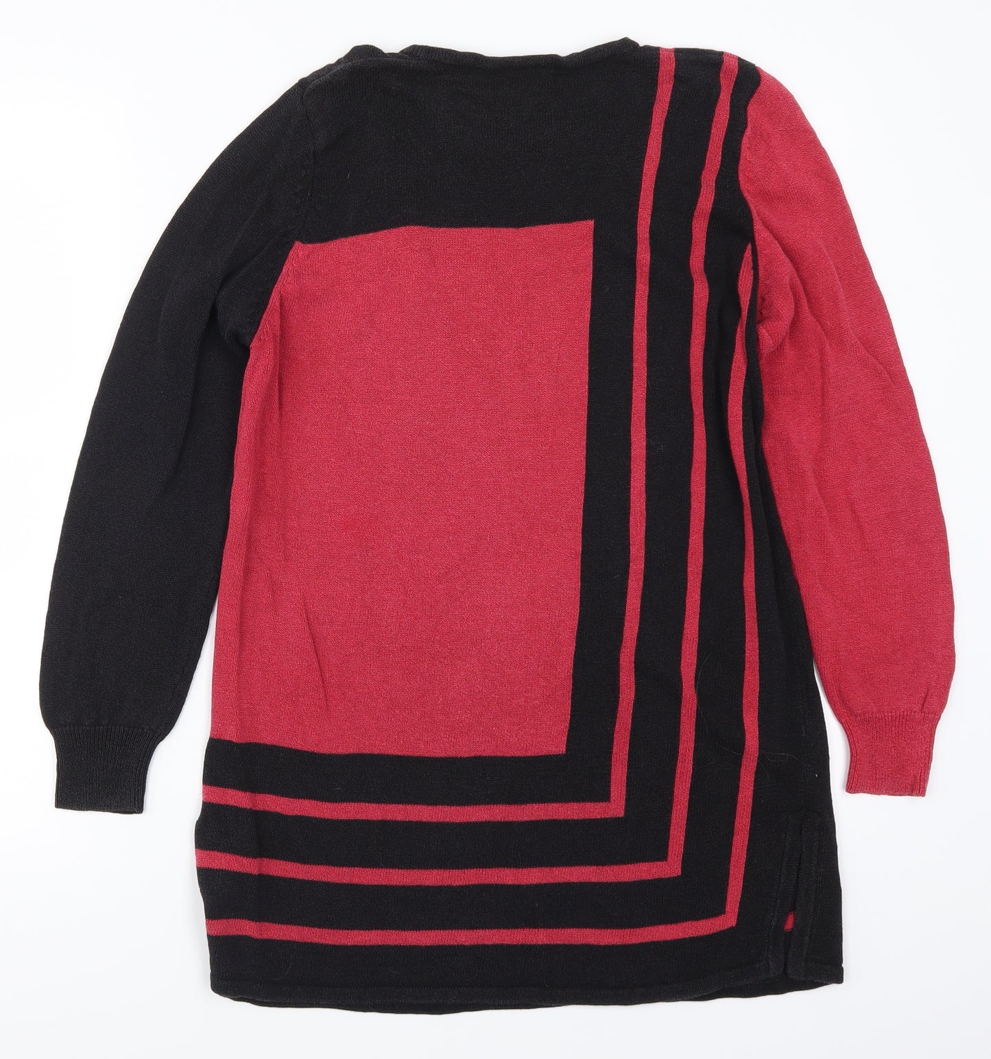 Country Casuals Womens Red Geometric  Pullover Jumper Size M