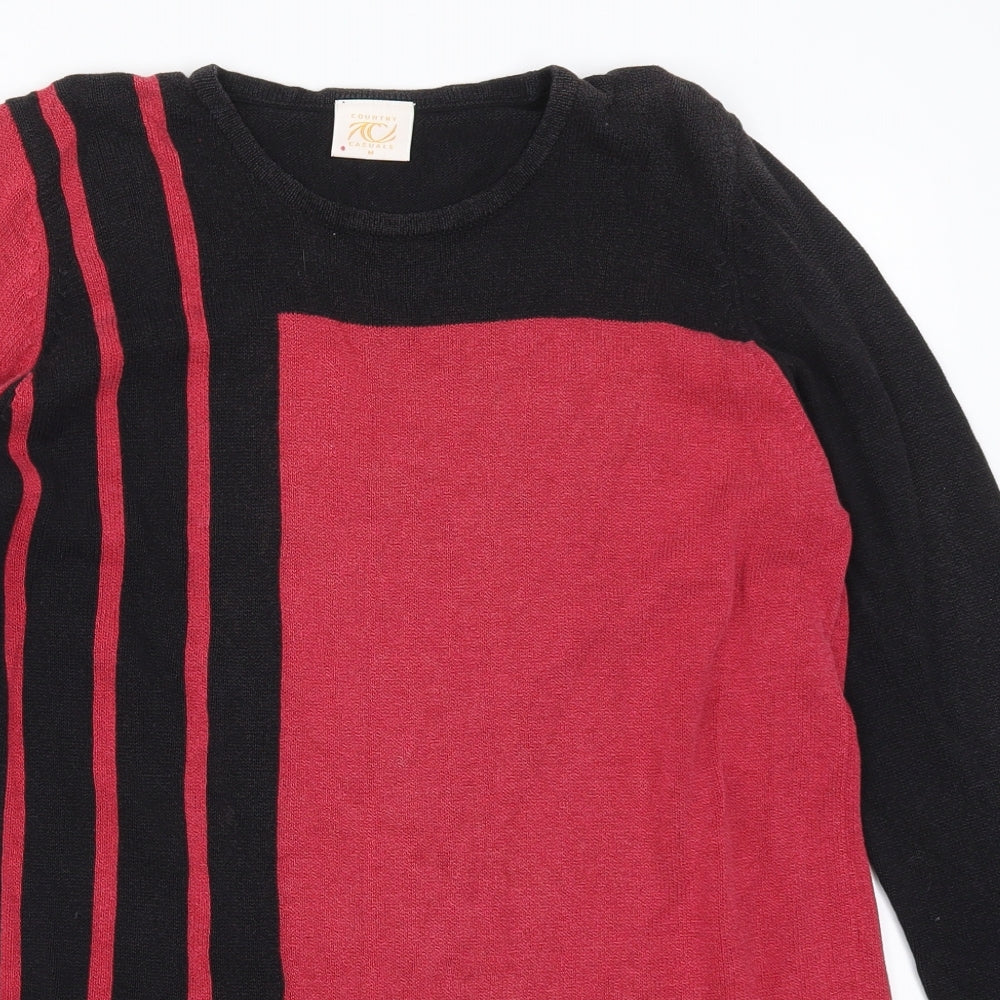 Country Casuals Womens Red Geometric  Pullover Jumper Size M