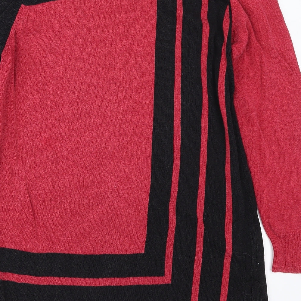 Country Casuals Womens Red Geometric  Pullover Jumper Size M