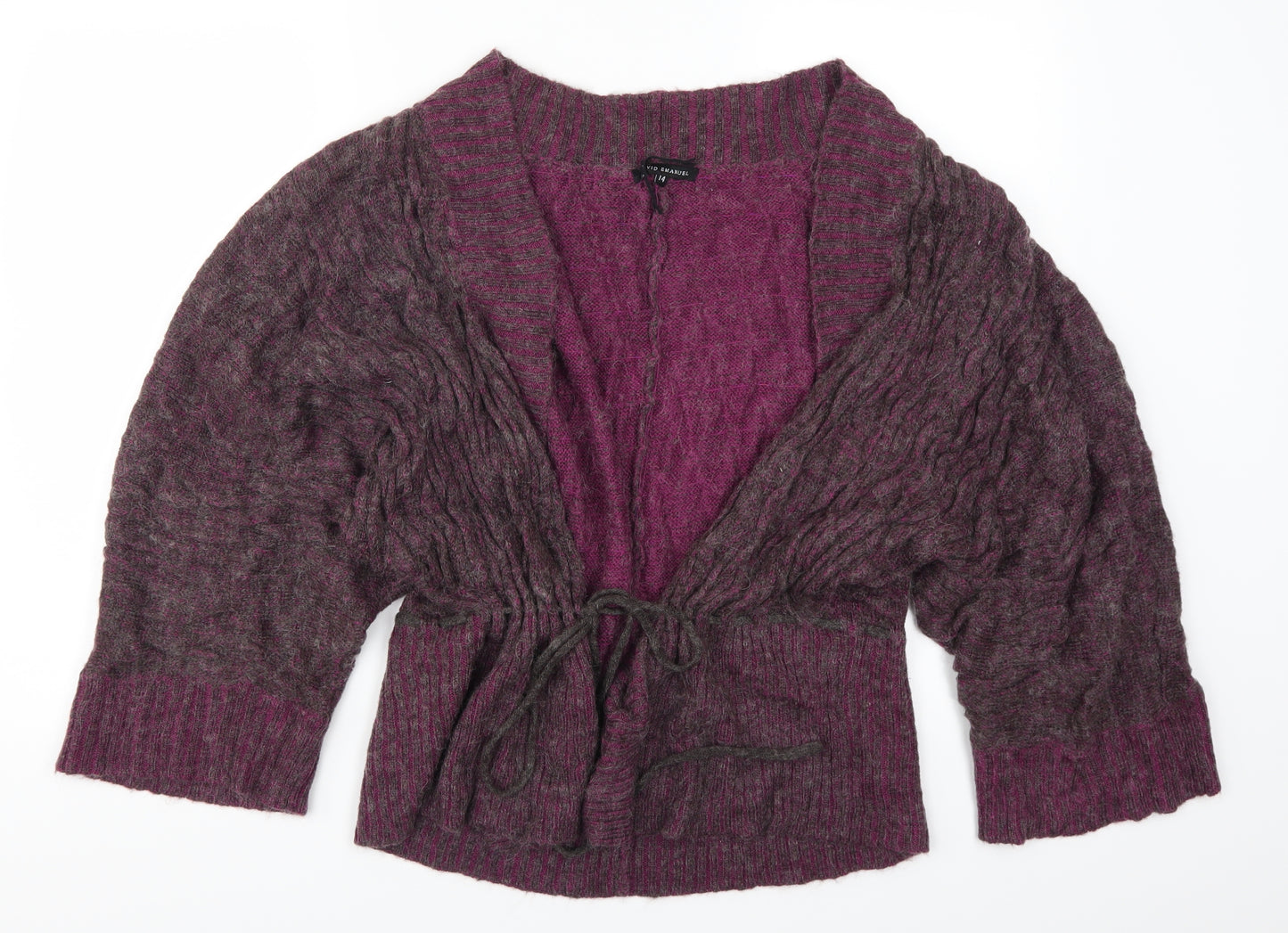 David Emanuel Womens Purple   Cardigan Jumper Size 14