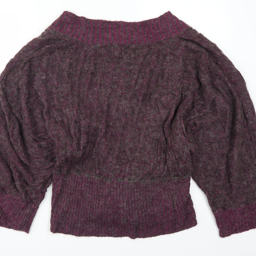 David Emanuel Womens Purple   Cardigan Jumper Size 14
