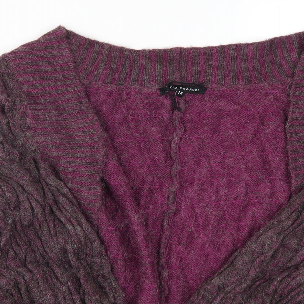 David Emanuel Womens Purple   Cardigan Jumper Size 14