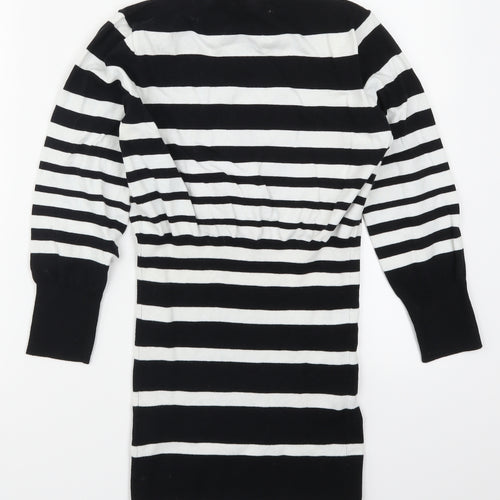 H&M Womens Black Striped  Pullover Jumper Size M  - Black and White