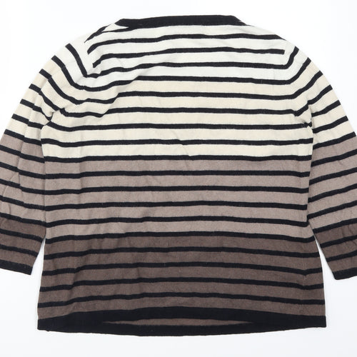 Country Casuals Womens Brown Striped  Pullover Jumper Size L