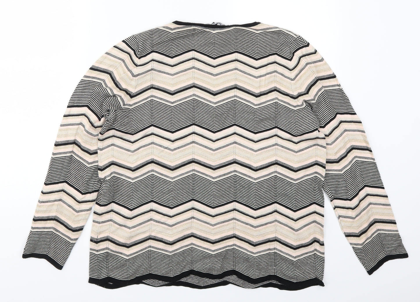 Bonmarché Womens Pink Striped  Pullover Jumper Size 16
