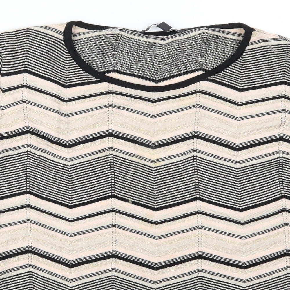Bonmarché Womens Pink Striped  Pullover Jumper Size 16