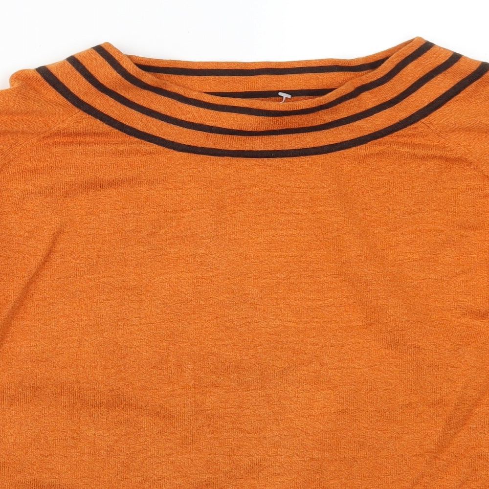 Country Casuals Womens Orange Striped  Pullover Jumper Size L