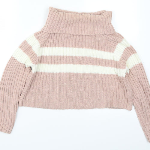 Misspap Womens Pink Striped  Pullover Jumper Size S
