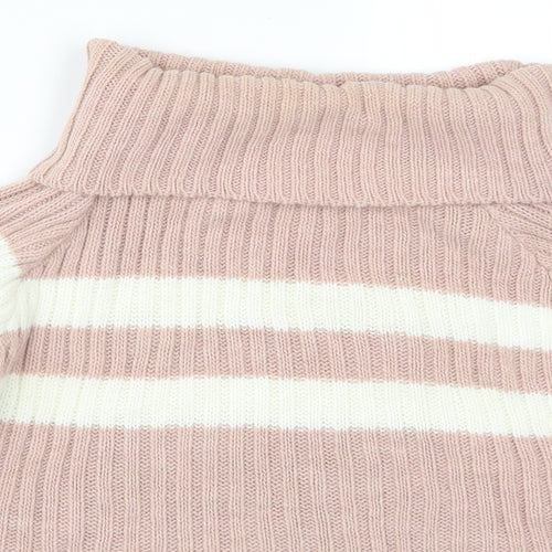 Misspap Womens Pink Striped  Pullover Jumper Size S