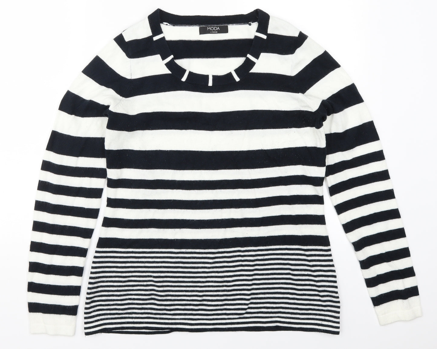George Womens Blue Striped  Pullover Jumper Size 14  - Blue and White Stripes