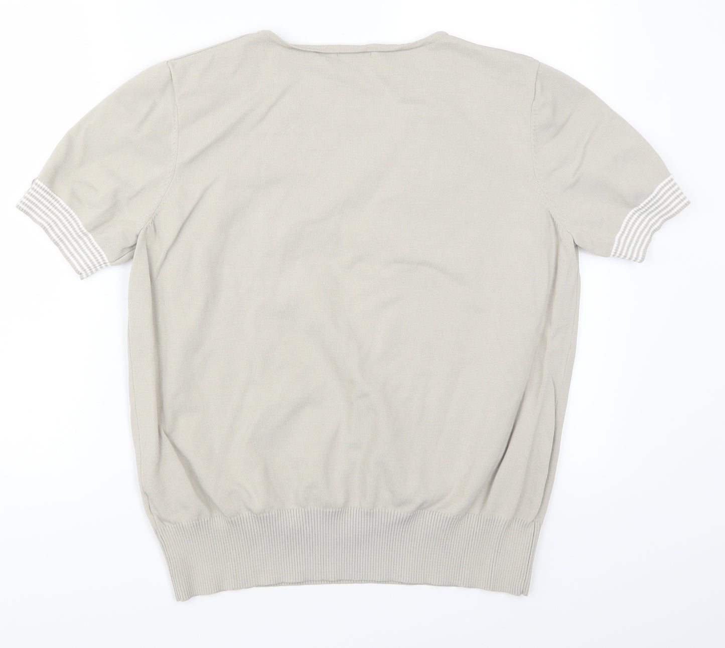 Damart Womens Beige Striped  Basic T-Shirt Size 22  - Fabric Flowers