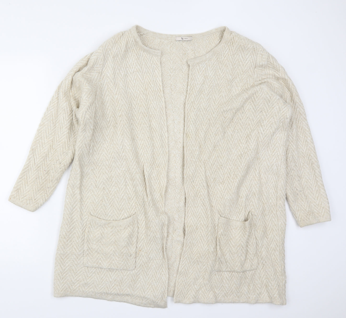 TU Womens Beige   Cardigan Jumper Size XL