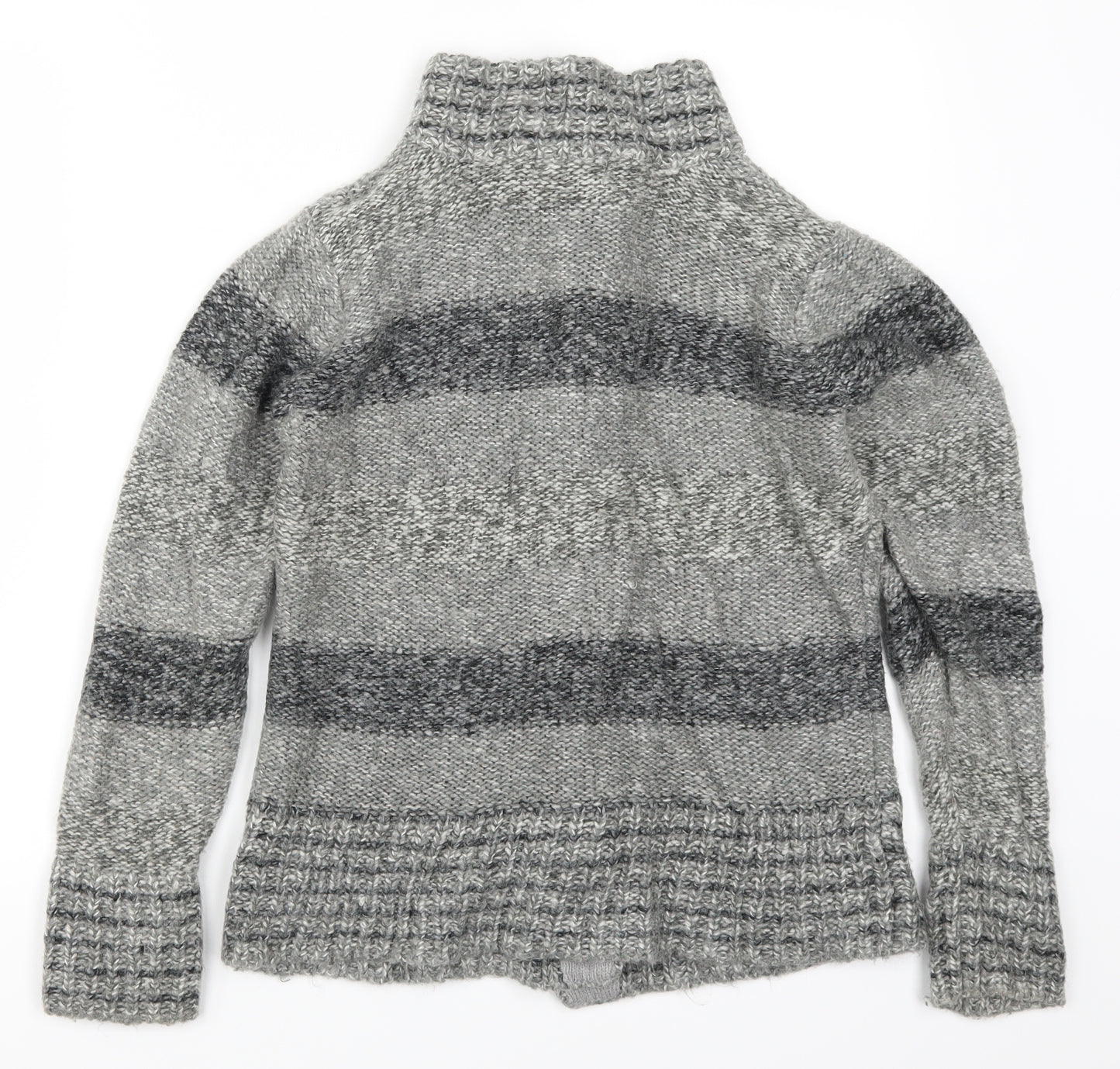 Debenhams Womens Grey Striped  Cardigan Jumper Size 12