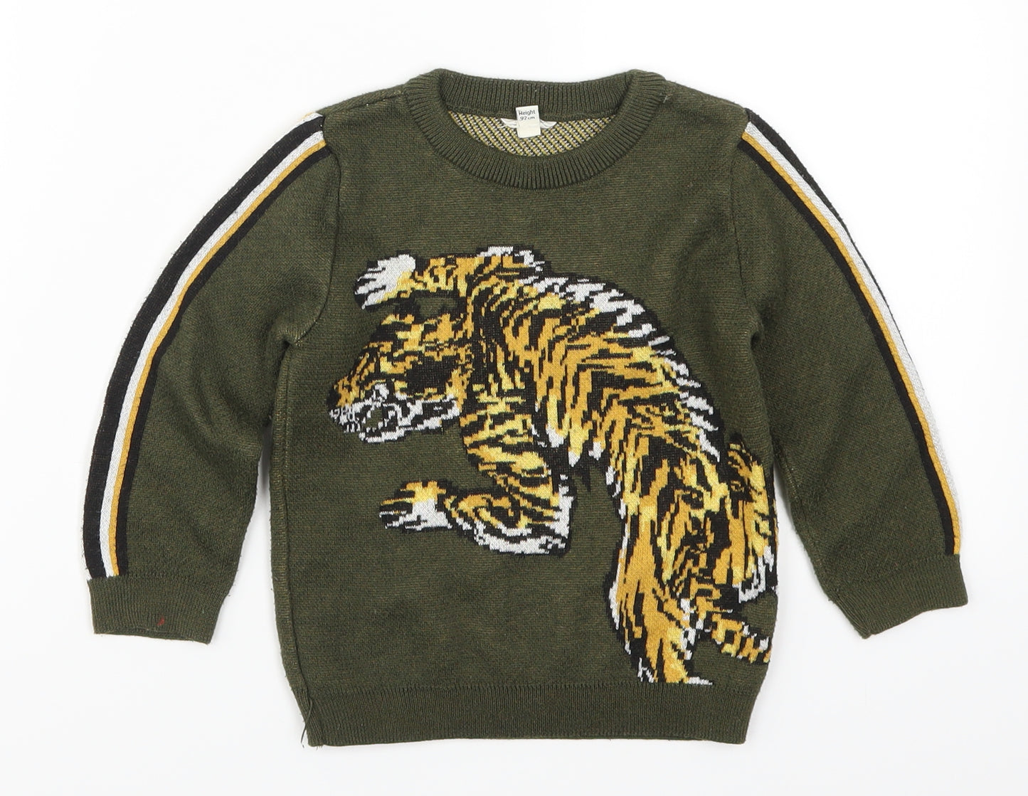 River Island Boys Green   Pullover Jumper Size 18-24 Months  - Tiger