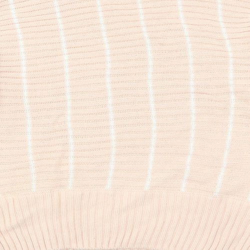 Miss Selfridge Womens Pink Striped Knit Pullover Jumper Size 4