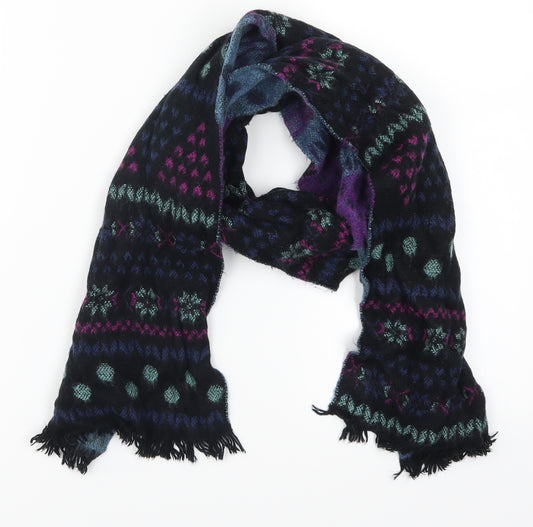 Front view of Preworn women’s purple geometric scarf