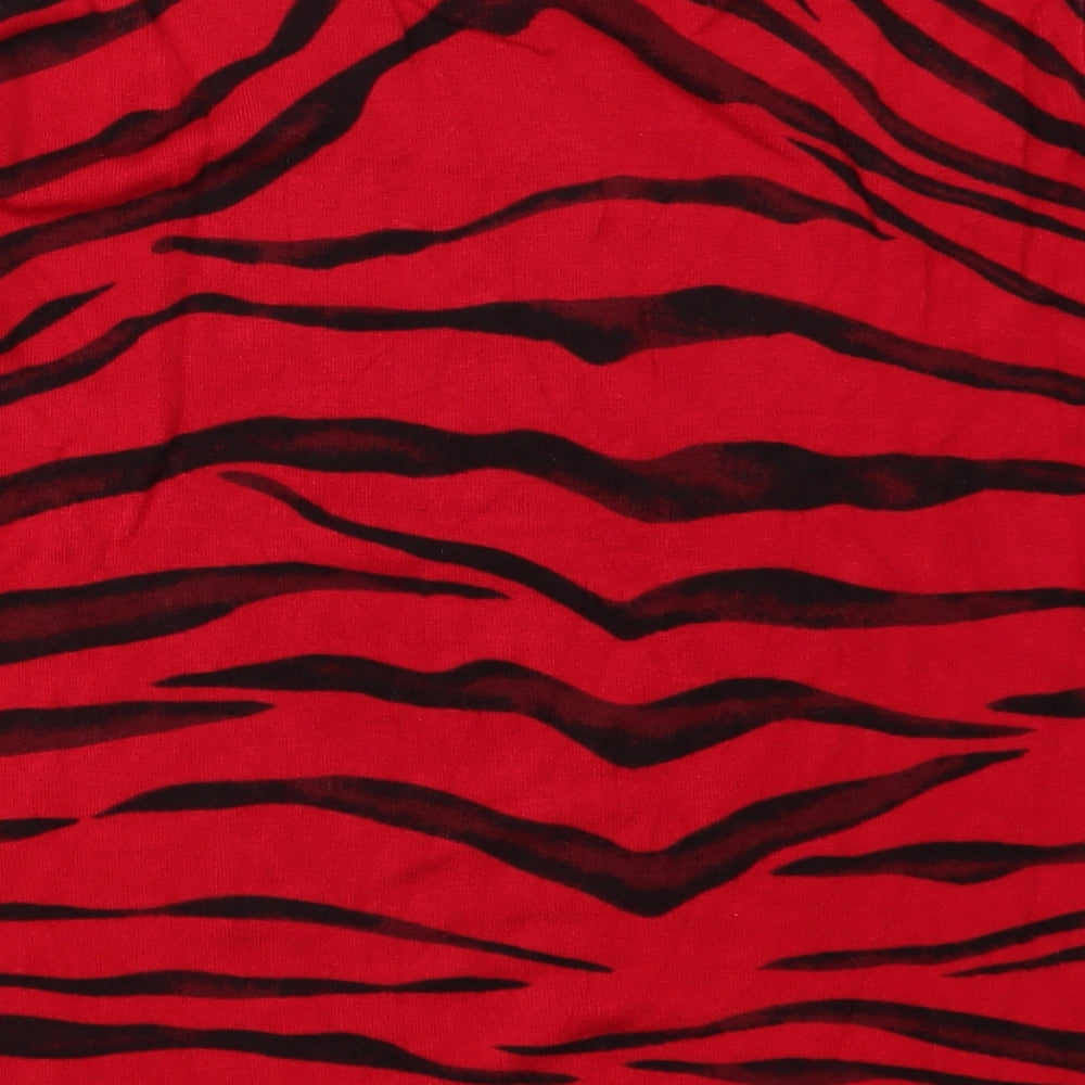Frank Saul Womens Red Animal Print Rayon Pullover Jumper Size M