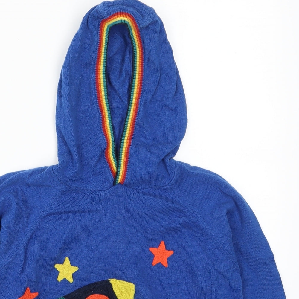 NEXT Boys Blue   Pullover Hoodie Size 5-6 Years  - Rocket Ship