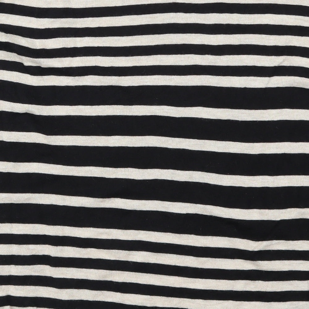 Warehouse Womens Black Striped  Basic T-Shirt Size 10