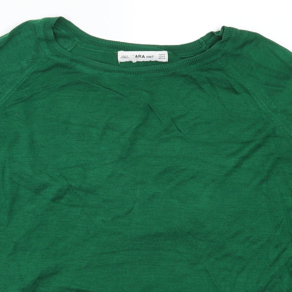 Zara Womens Green   Pullover Jumper Size M