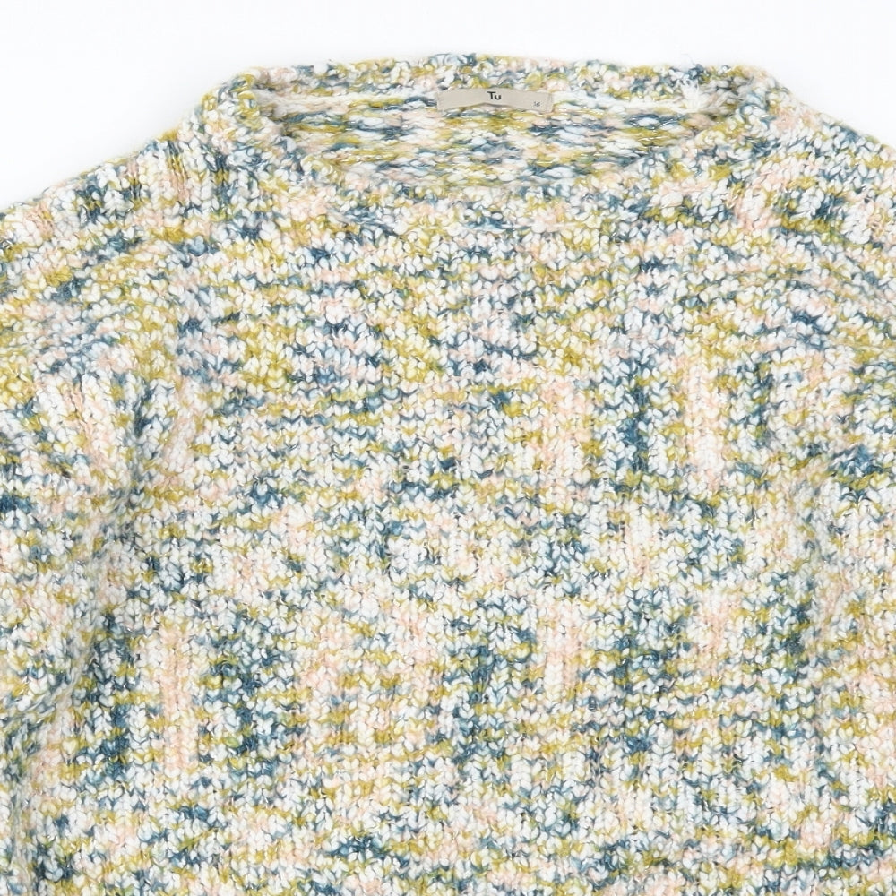 TU Womens Yellow   Pullover Jumper Size 16  - Blue