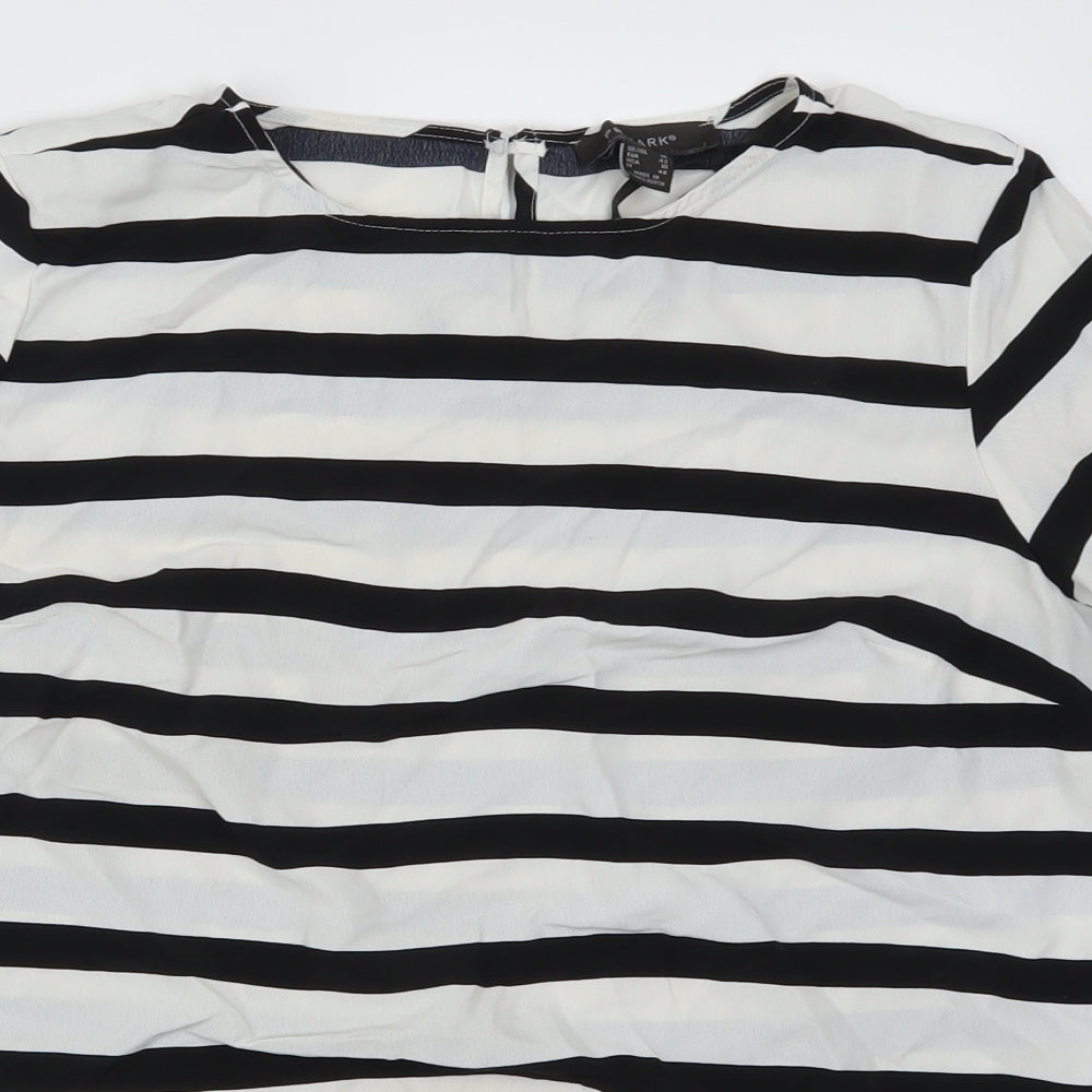 Primark Womens Black Striped  Basic T-Shirt Size 14  - Black and White