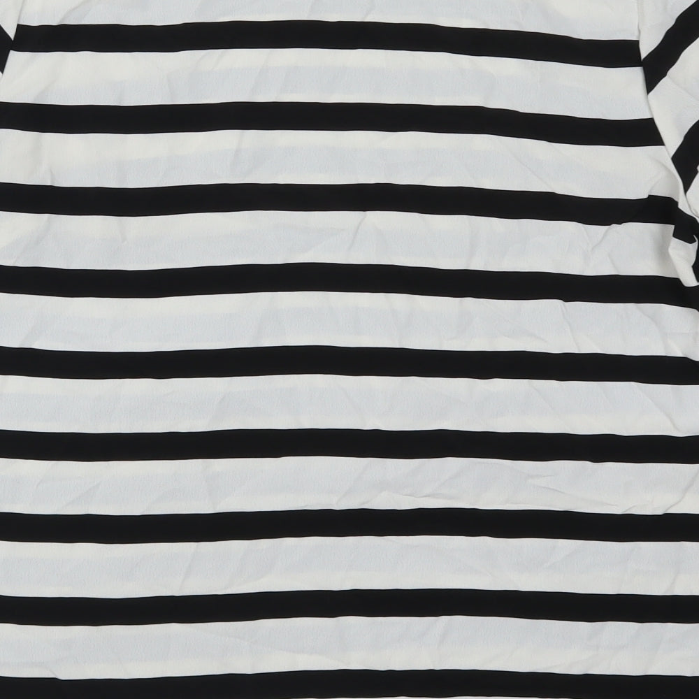 Primark Womens Black Striped  Basic T-Shirt Size 14  - Black and White