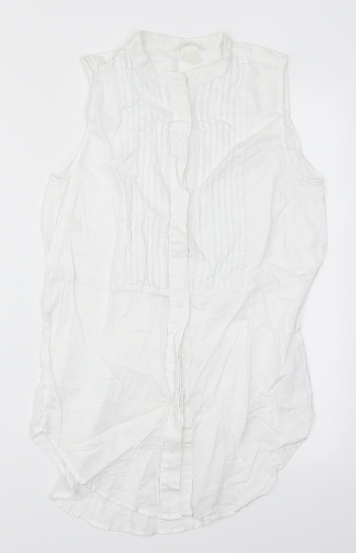 H&M Womens White Basic Button-Up Size 6