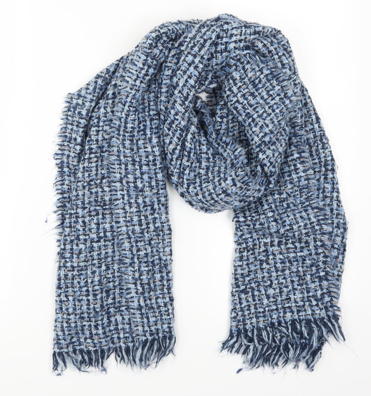 Front view of Preworn women’s blue check scarf
