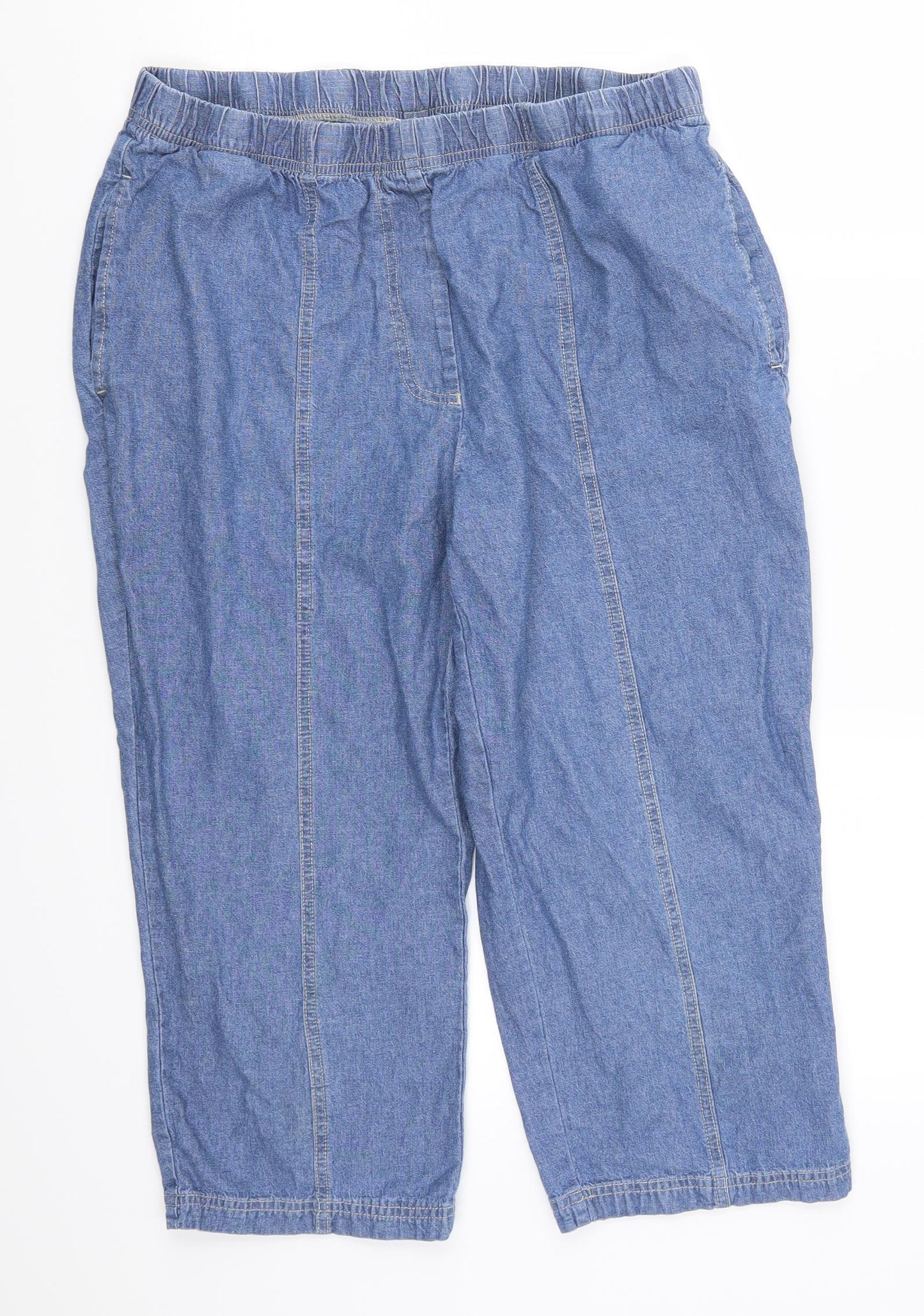 Damart Womens Blue  Denim Cropped Jeans Size 32 in L20 in