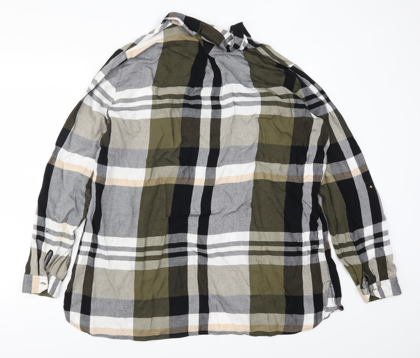 River Island Womens Green Check  Basic Button-Up Size 18