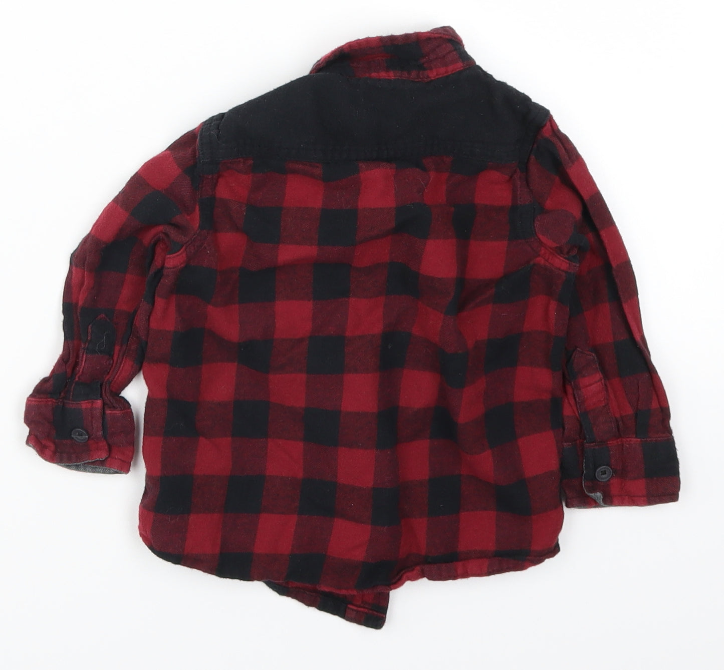 F&F Boys Red Check  Basic Button-Up Size 12-18 Months