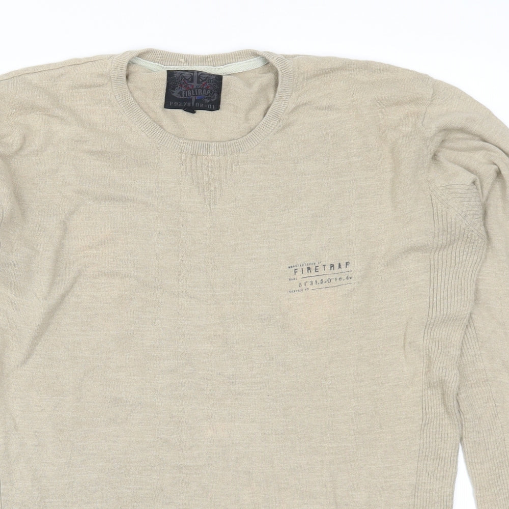 Firetrap Mens Beige   Pullover Jumper Size L